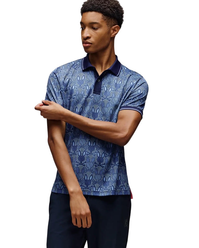 Psycho Bunny Reeves All Over Bunny Sport Polo