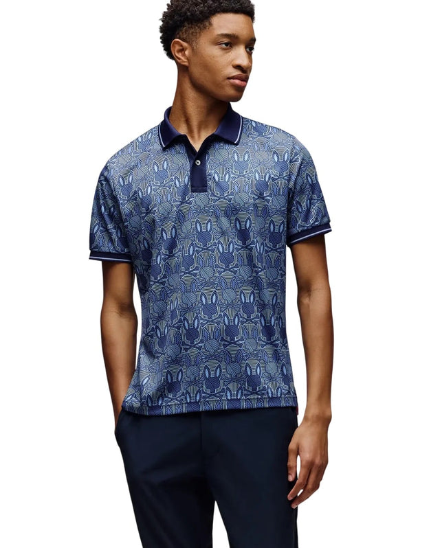 Psycho Bunny Reeves All Over Bunny Sport Polo