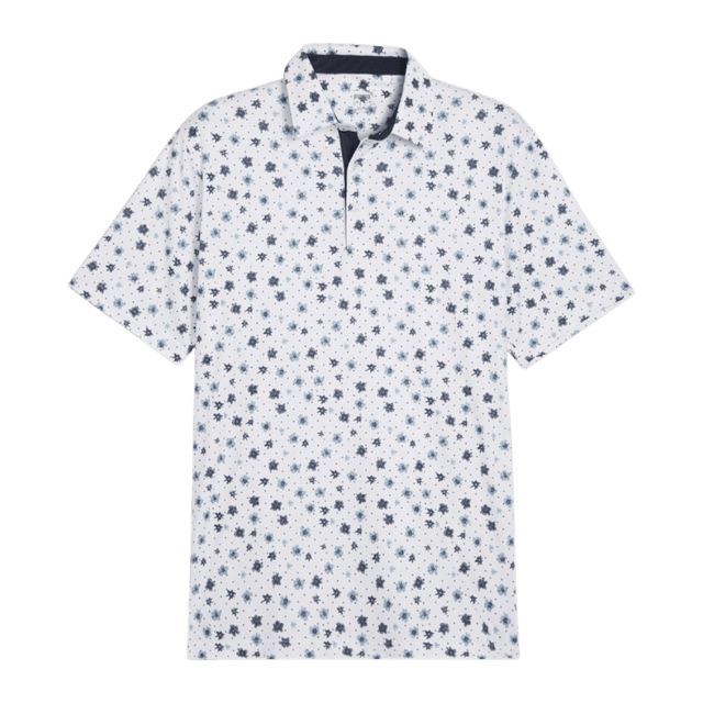Puma Cloudspun Floral White Glow/Zen Blue Polo - One Golf