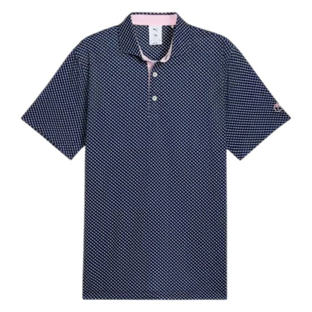Puma X Arnold Palmer Navy/White Mic Umbrellas Golf Polo - One Golf