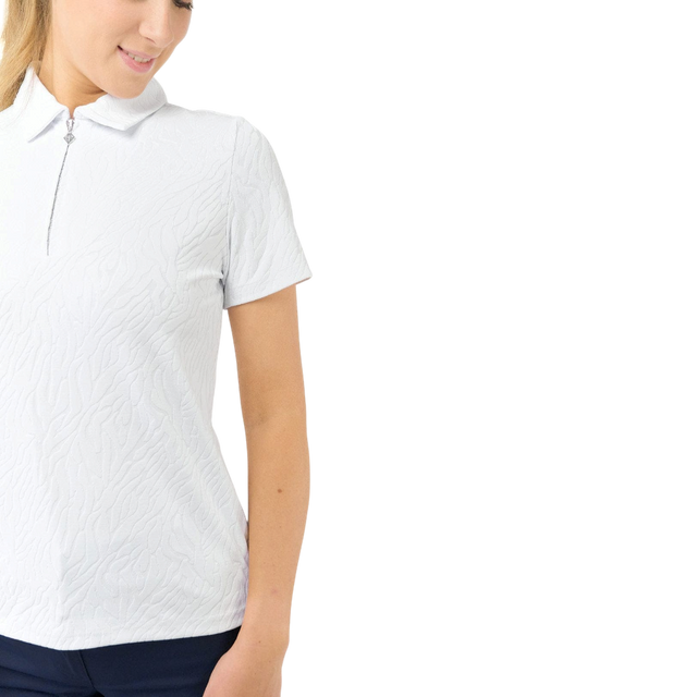 Pure Golf Rebecca Lily PWP Short Sleeve Polo Golf Shirt White