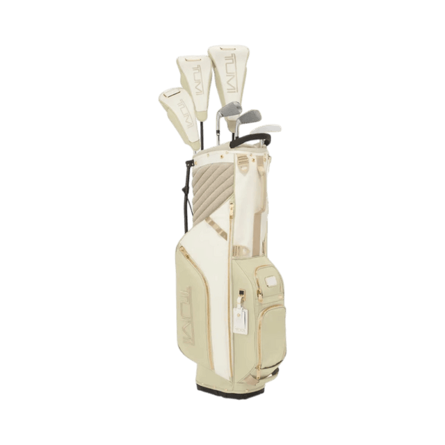TUMI Alpha Off White Tan Golf Stand Bag - One Golf