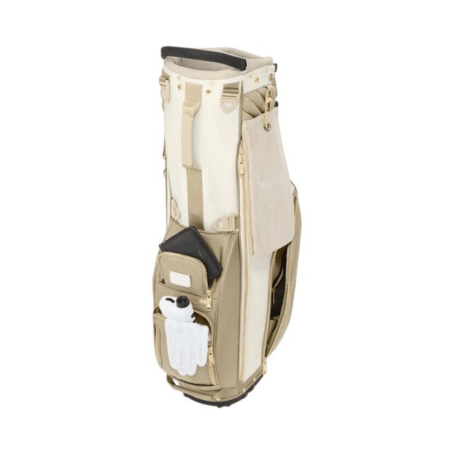 TUMI Alpha Off White Tan Golf Stand Bag - One Golf