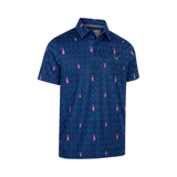 Callaway Whiskey Print Blue Shirt