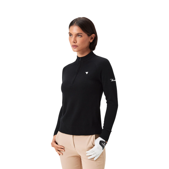 Macade Women's Bridge Merino Black Quarter Zip