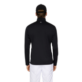 J.Lindeberg Leon Quarter Zip Black Mid Layer