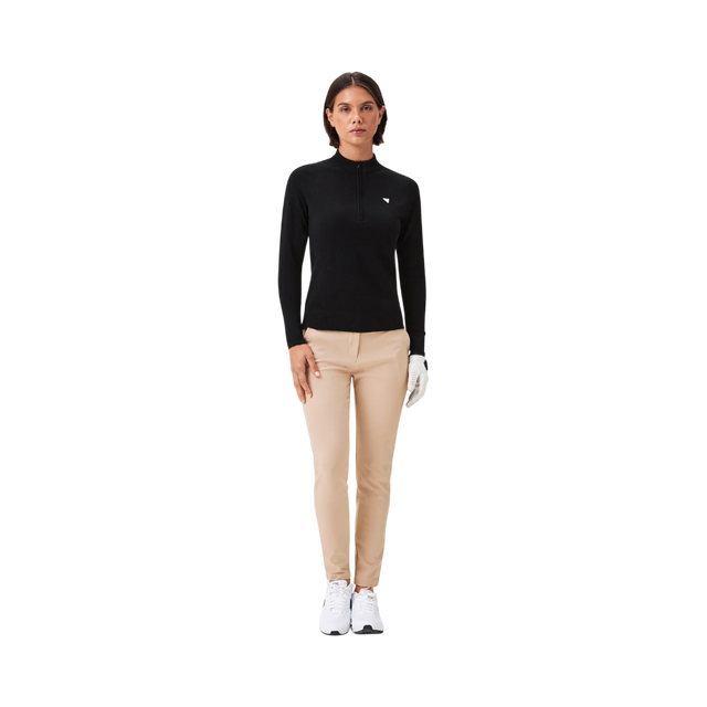Macade Women's Bridge Merino Black Quarter Zip