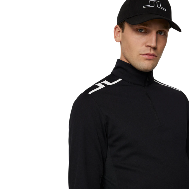 J.Lindeberg Leon Quarter Zip Black Mid Layer