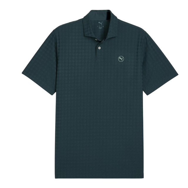 Puma MATTR Houndstooth Green Terrain Polo