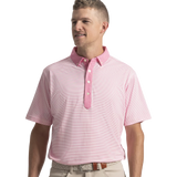 FootJoy EU Feeder Stripe Piq Pink Shirt