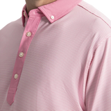 FootJoy EU Feeder Stripe Piq Pink Shirt