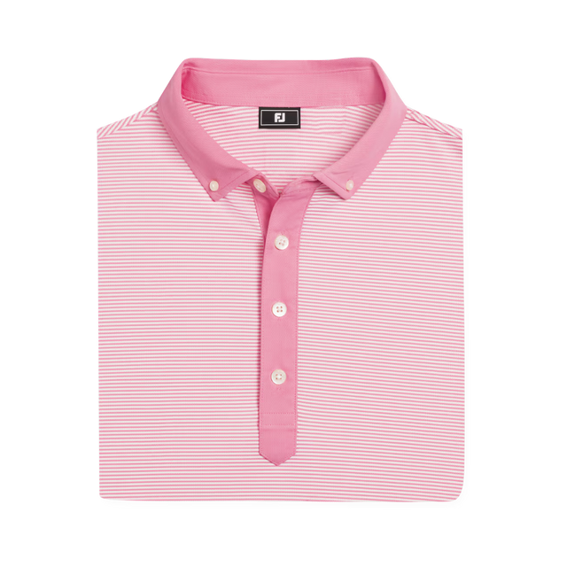 FootJoy EU Feeder Stripe Piq Pink Shirt