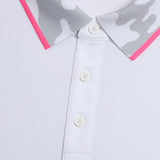 G/FORE Camo Collar Performance Pique Snow Polo Shirt