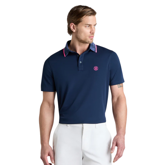G/FORE Camo Collar Performance Pique Twilight Polo Shirt