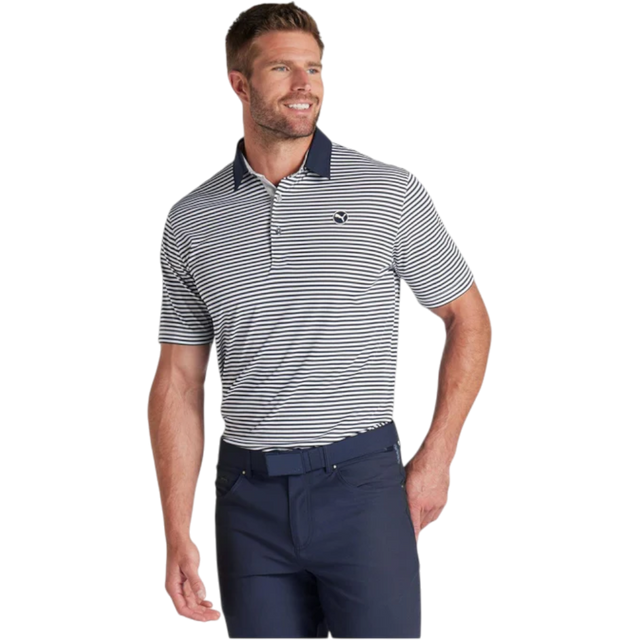 Puma Pure Striped Deep Navy/White Glow Polo