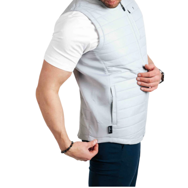 Primo Light Gray Puff Vest Jacket