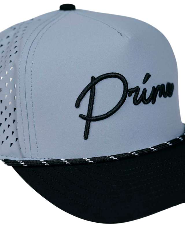 Primo & Grant Light Gray/Black Rope Cursive Cap