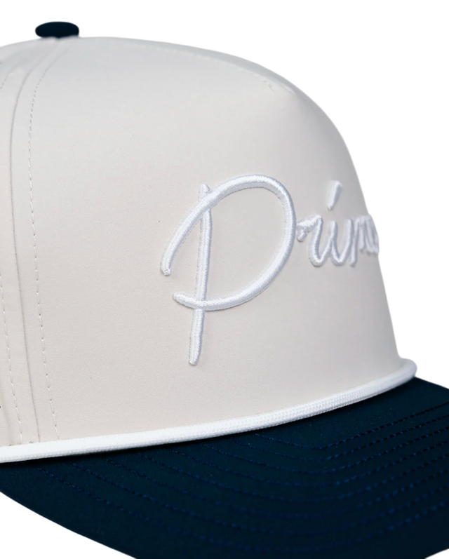 Primo & Grant Cream/Navy Rope Cursive Cap