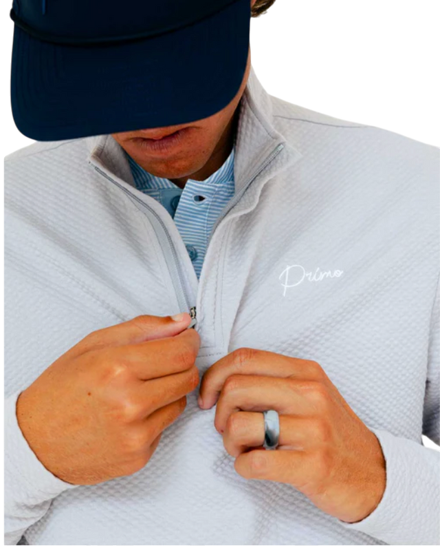 Primo & GH Light Gray Waffle Quarter Zip