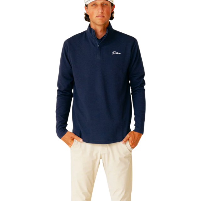 Primo & GH Navy Waffle Quarter Zip