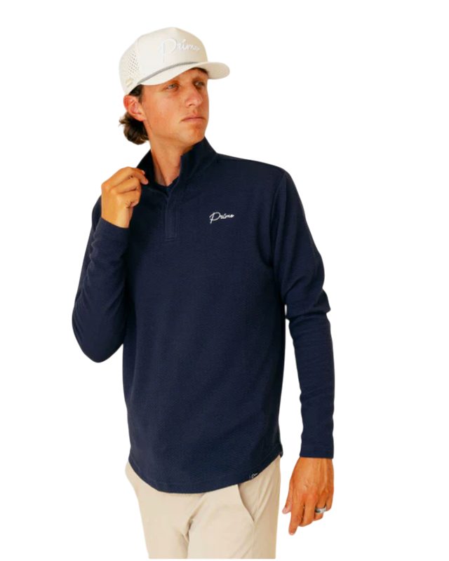 Primo & GH Navy Waffle Quarter Zip