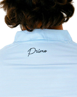 Primo & Grant Horvat Light Blue Micro Stripes Blade Polo