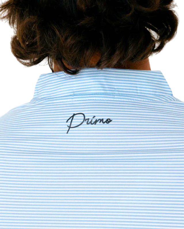 Primo & Grant Horvat Light Blue Micro Stripes Blade Polo