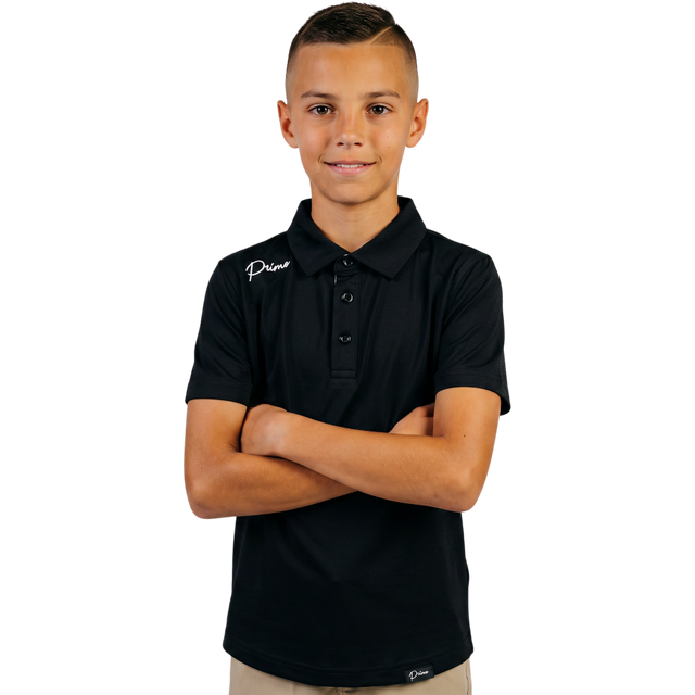 Primo Youth Boy's Black Classic Polo