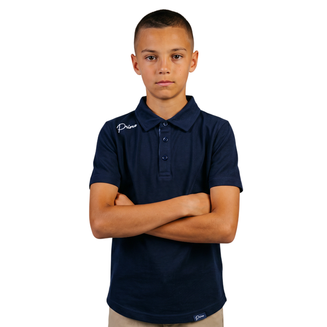 Primo Youth Boy's Navy Classic Polo