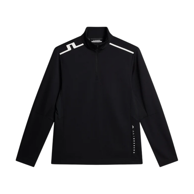 J.Lindeberg Leon Quarter Zip Black Mid Layer