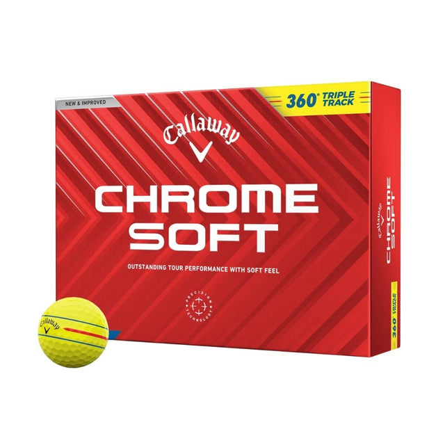 Callaway Chrome Soft Triple Track 360º Yellow Golf Balls - One Golf