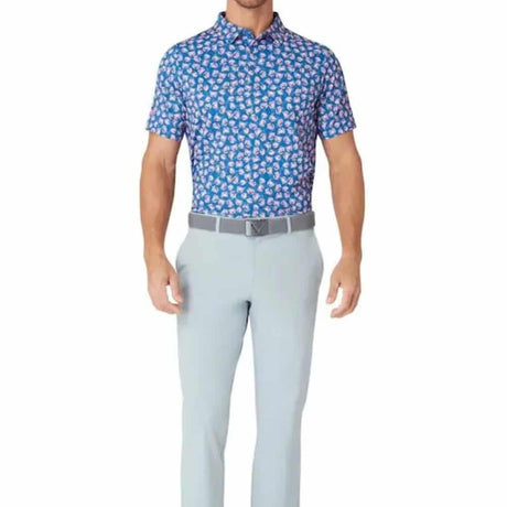 Callaway Crab Novelty Print Blue Men's Shirt - One Golf