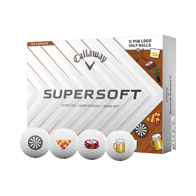 Callaway Supersoft White Pub Logo Golf Balls - One Golf