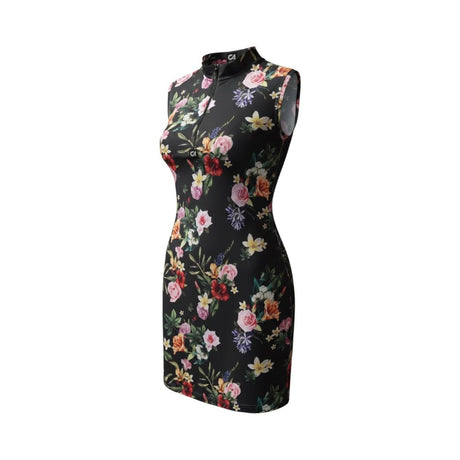 Custom Apparel Ladies Black Floral Dress - One Golf