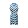 Cutter and Buck Argyle Sky Navy Lime Dress - One Golf