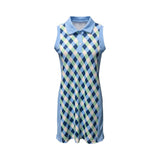 Cutter and Buck Argyle Sky Navy Lime Dress - One Golf