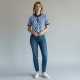 Cutter and Buck Foliage Print Navy Ladies Shirt - One Golf