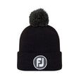 FootJoy Black Pom Pom Knit Hat - One Golf