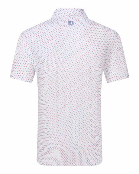 FootJoy Bounce Print Pique White/Hibiscus/Flint Polo - One Golf