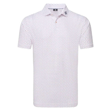 FootJoy Bounce Print Pique White/Hibiscus/Flint Polo - One Golf