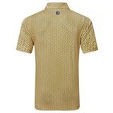 FootJoy EU Citrus Print Lisle Taxi/Navy Polo - One Golf