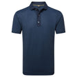 FootJoy EU Etched Texture Print Lisle Navy Polo - One Golf