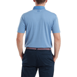 FootJoy EU Star Geo Jacquard Coastal Blue Polo - One Golf