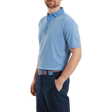 FootJoy EU Star Geo Jacquard Coastal Blue Polo - One Golf
