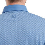 FootJoy EU Star Geo Jacquard Coastal Blue Polo - One Golf