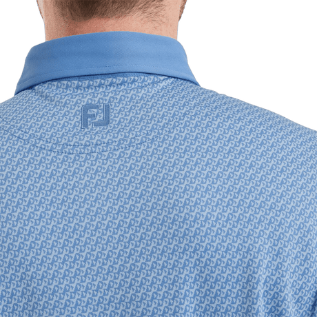 FootJoy EU Star Geo Jacquard Coastal Blue Polo - One Golf