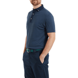FootJoy EU Star Geo Jacquard Navy Polo - One Golf