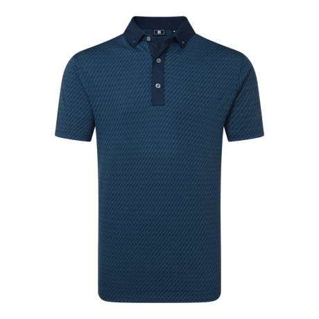 FootJoy EU Star Geo Jacquard Navy Polo - One Golf