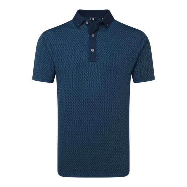 FootJoy EU Star Geo Jacquard Navy Polo - One Golf