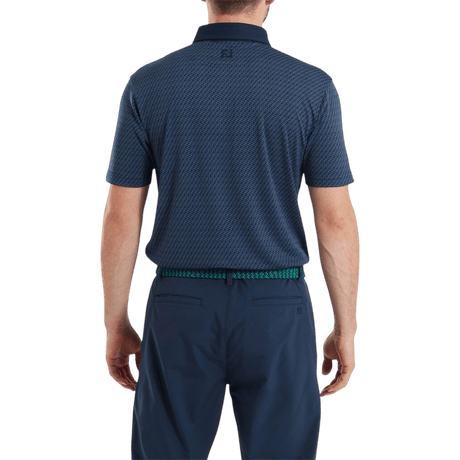 FootJoy EU Star Geo Jacquard Navy Polo - One Golf